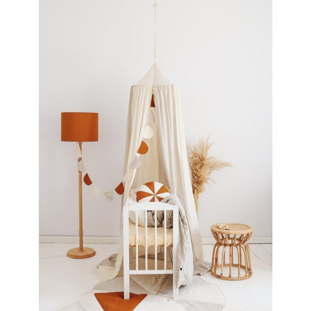 Ayla halvemaan slinger - crème geel