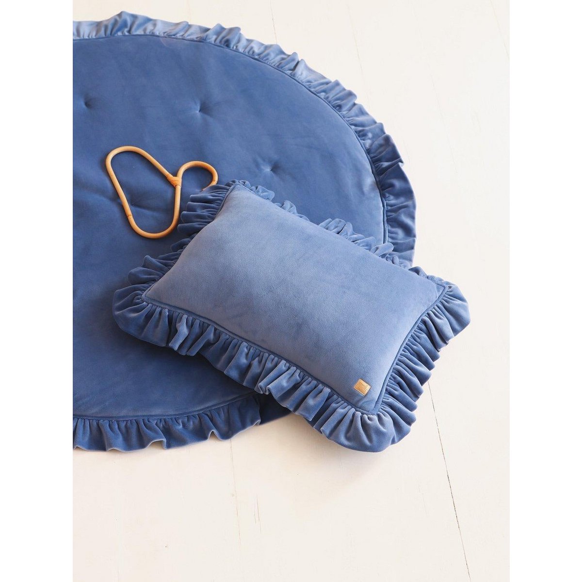 Elin velvet mat – saffierblauw