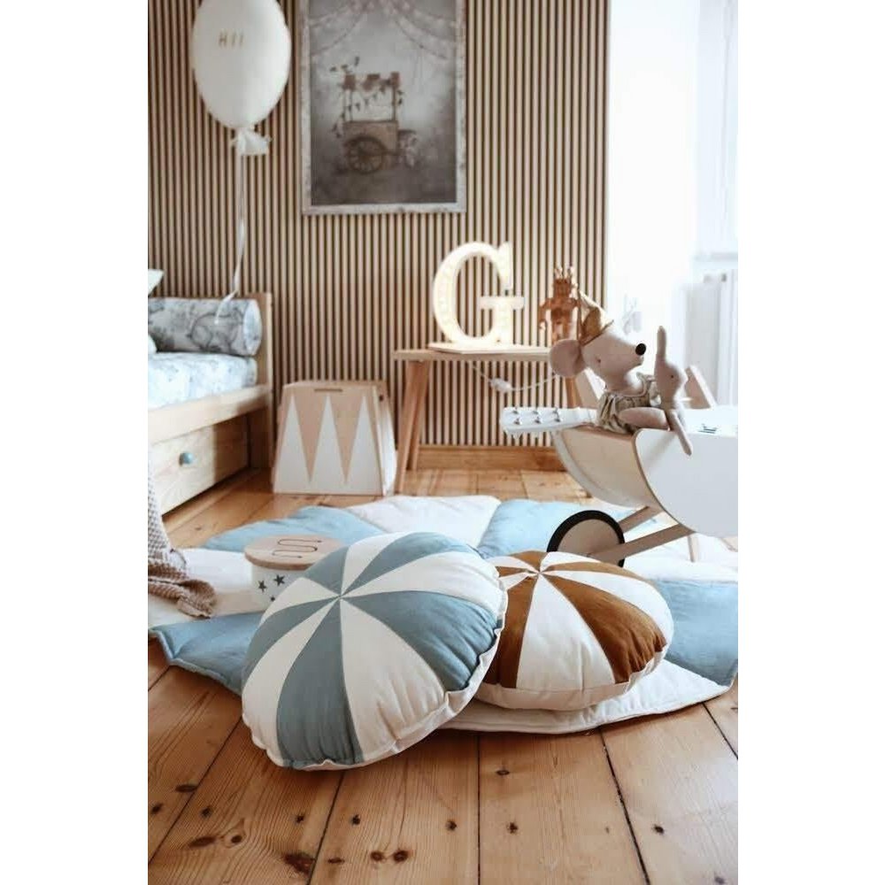 Mila patchwork kussen – blauw