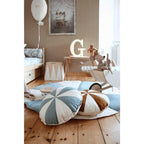 Mila patchwork kussen – blauw