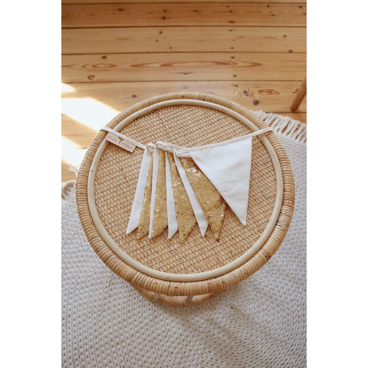 Noor slinger – goud & beige