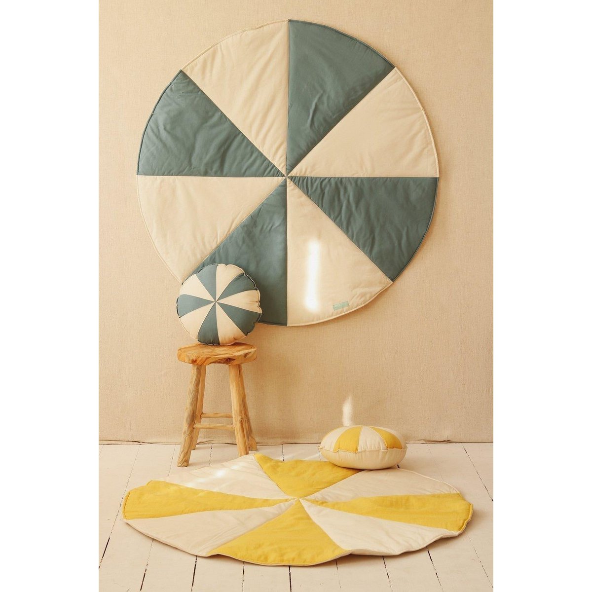 Isla patchwork mat – blauw