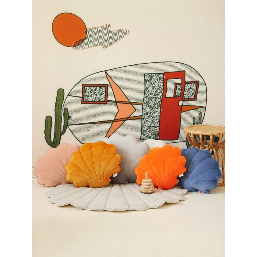 Janna schelp kussen – mosterd