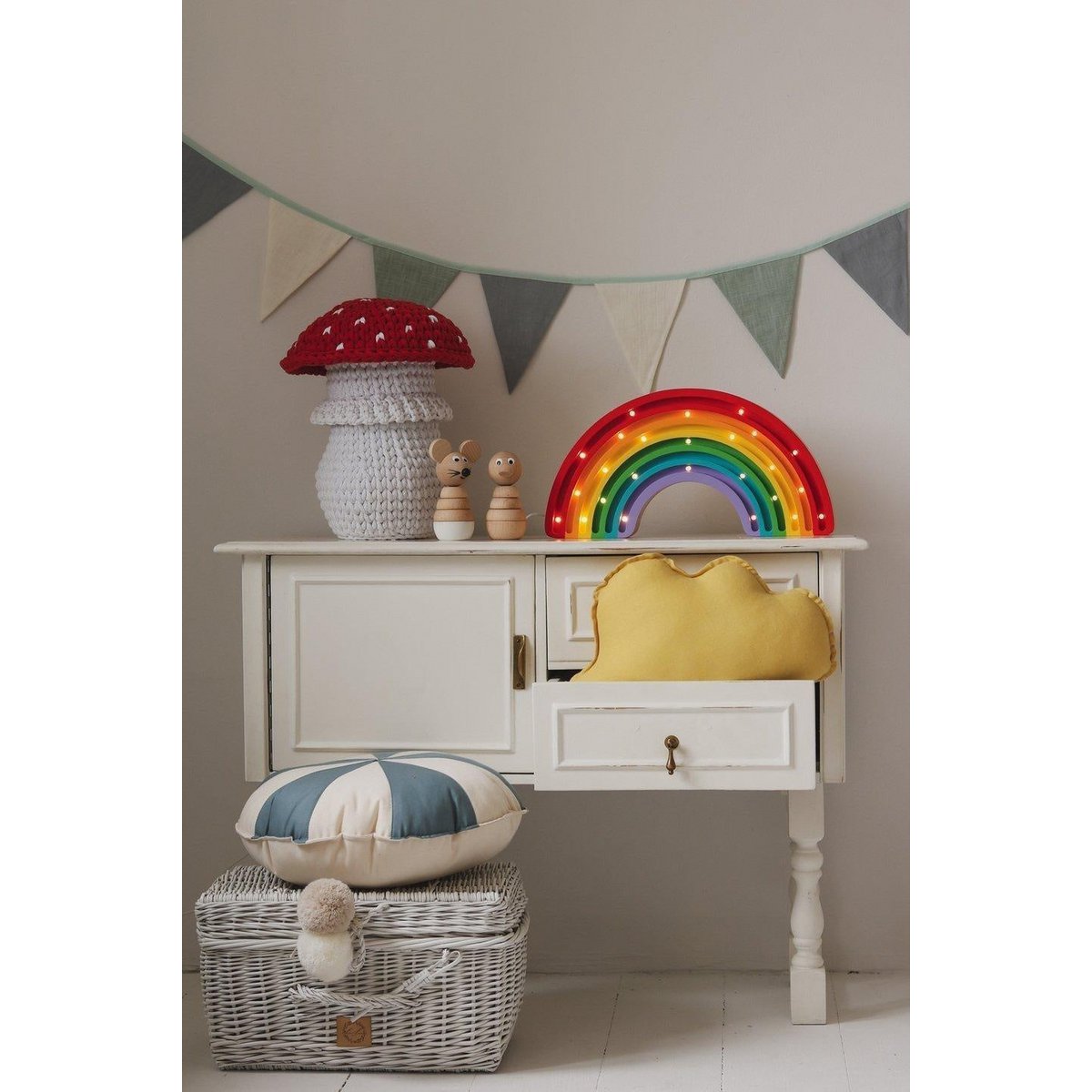 Mila patchwork kussen – blauw