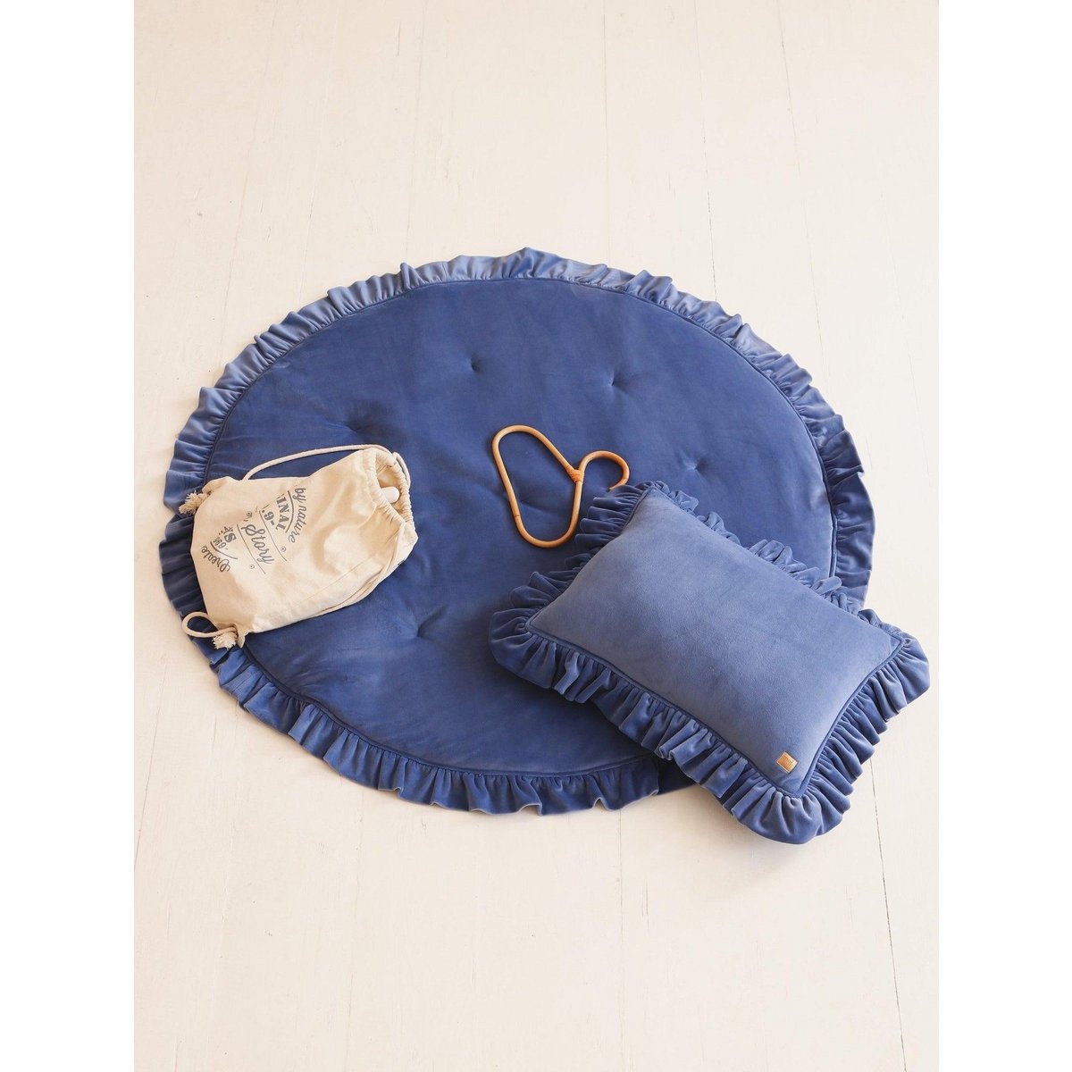Elin velvet mat – saffierblauw