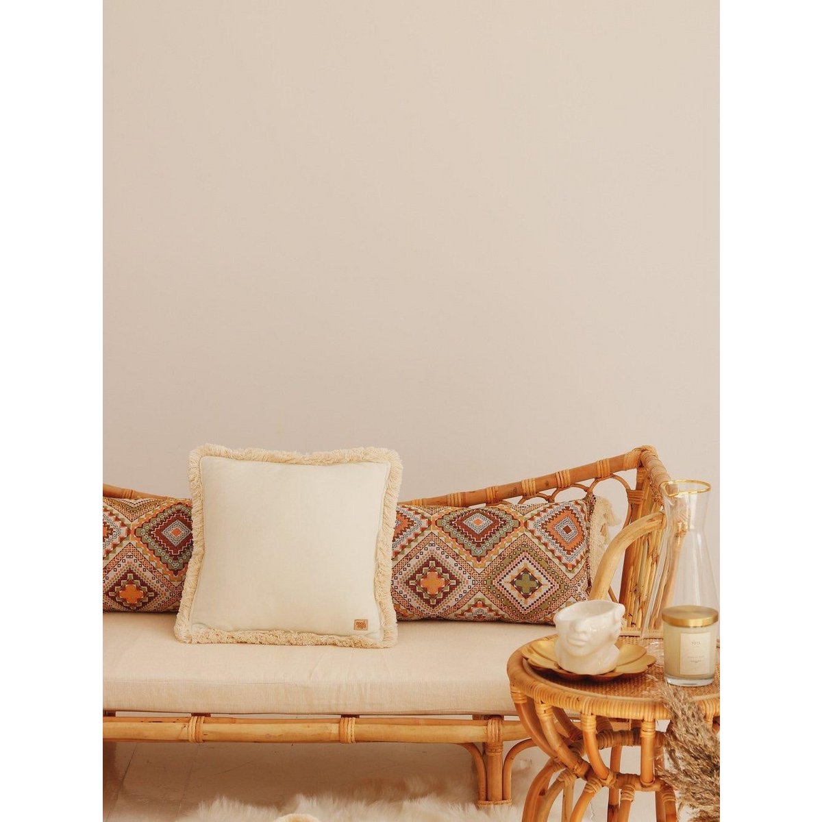 Liva velvet kussen – wit