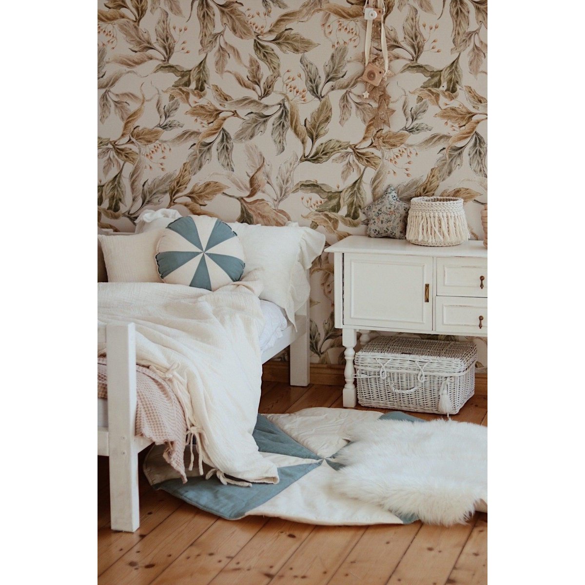 Mila patchwork kussen – blauw